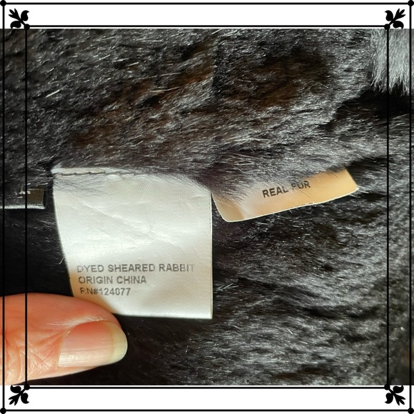 Super Thin Sheared Rabbit Coat w Ruffle Collar - Picture 9 of 10